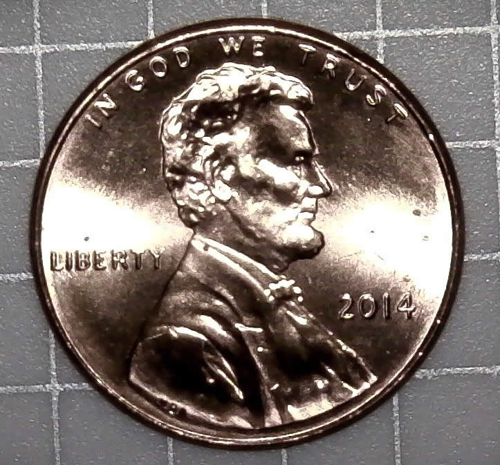 2014-P-Lincoln-Cent-Struck-Through-Rim-Burr!-From-Bought-OBW-BU-Ebay-Roll